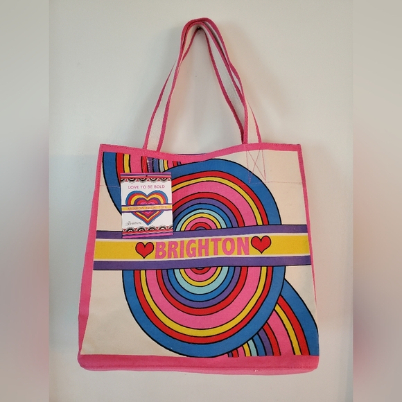 Brighton Handbags - NWT Brighton Rainbow Bright Canvas Tote